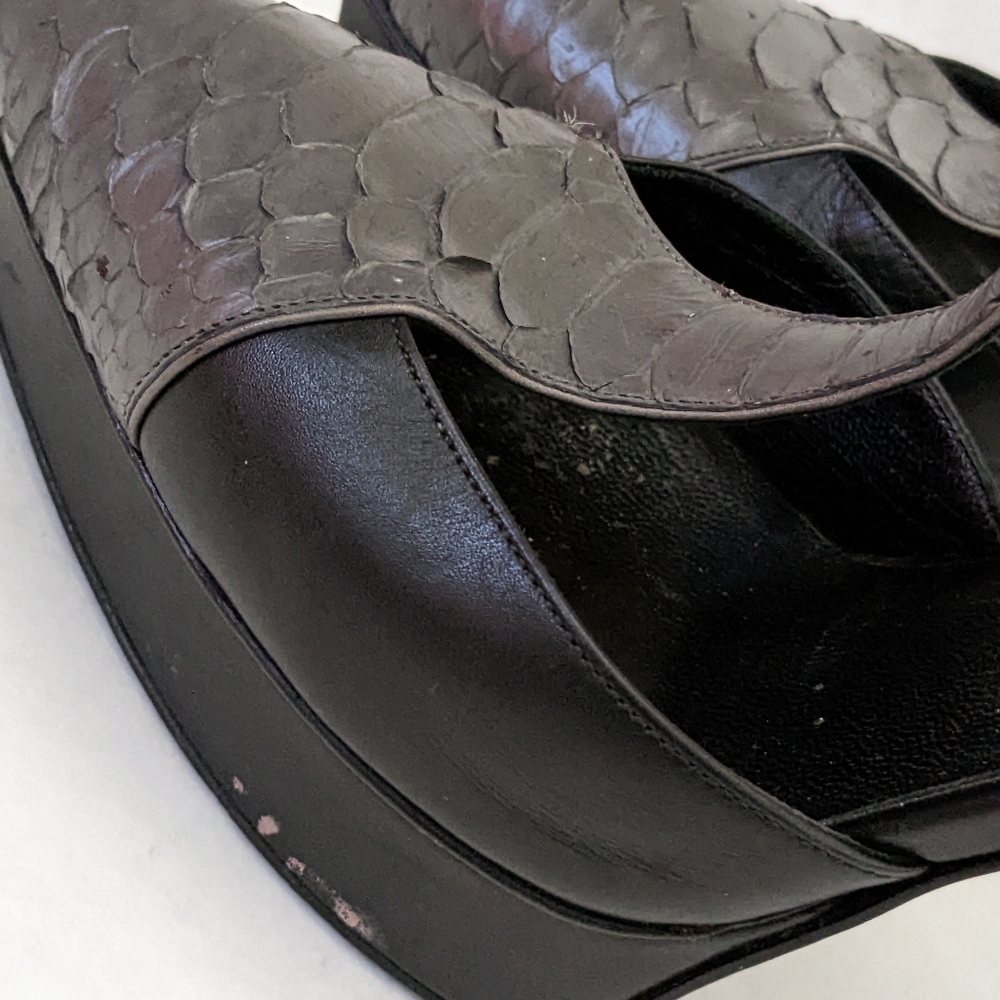 Saint Laurent Tribute Grey Black Python Leather J… - image 2